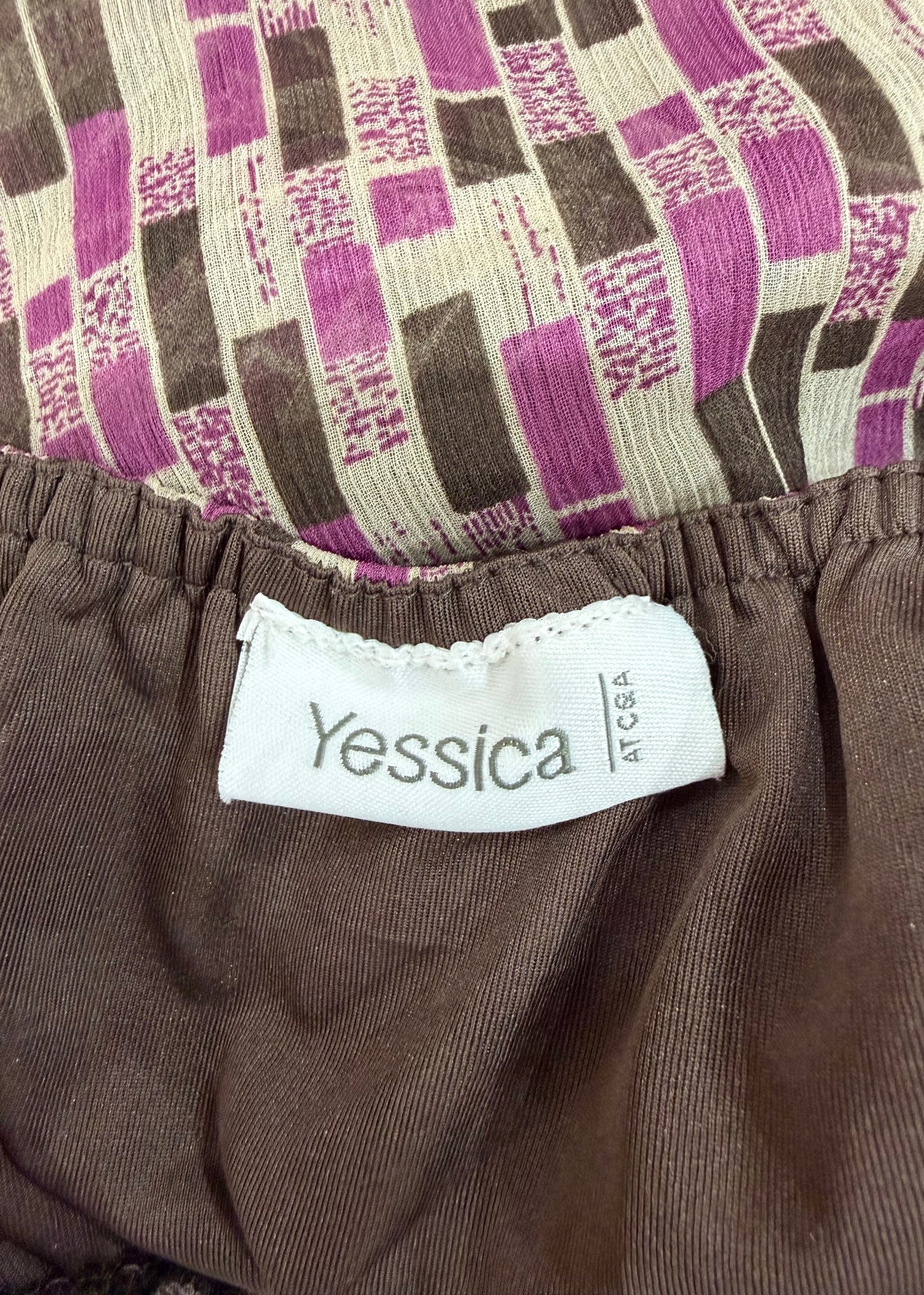 small purple and brown yessica midi dress care label