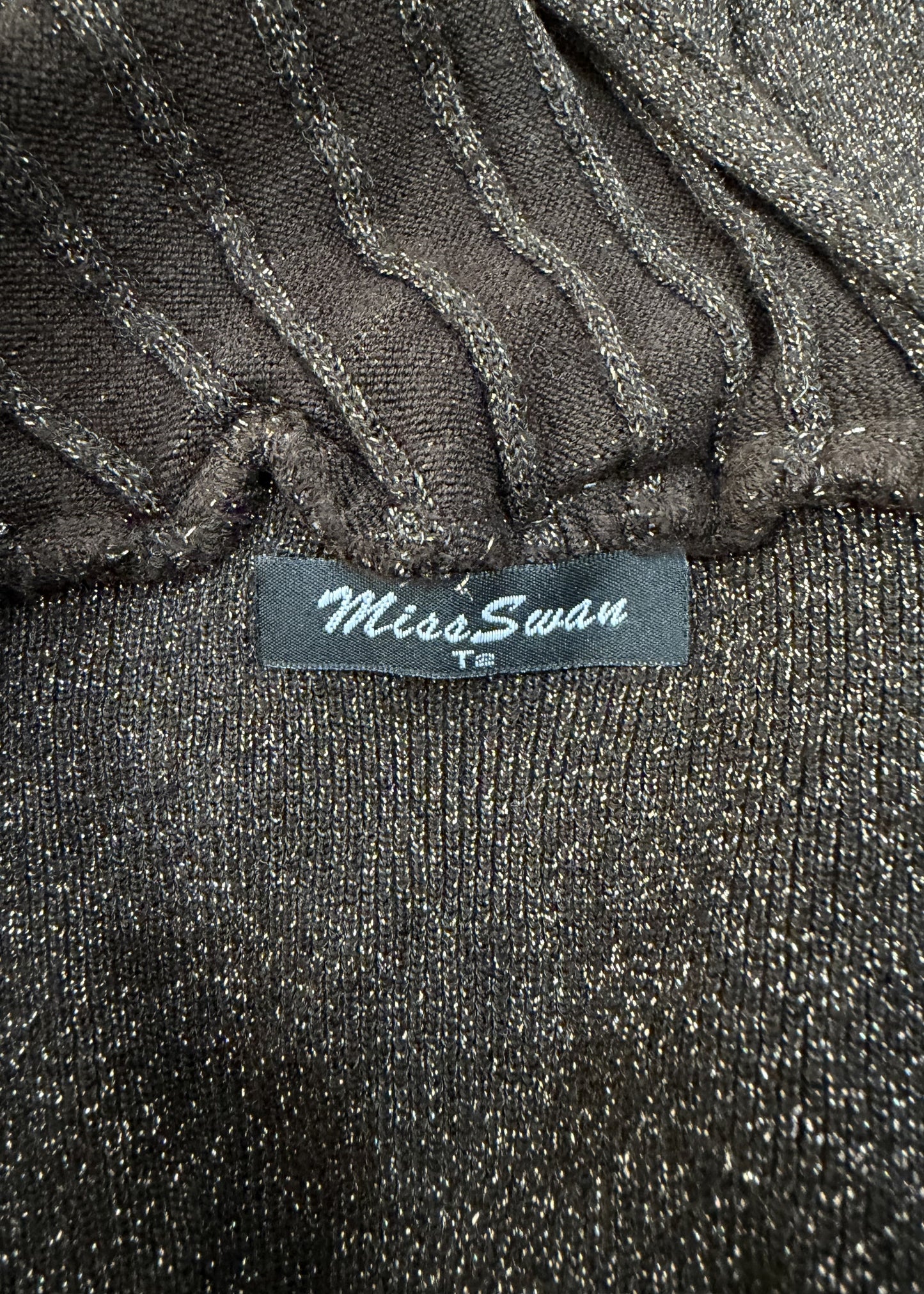 small brown glittery mini dress label