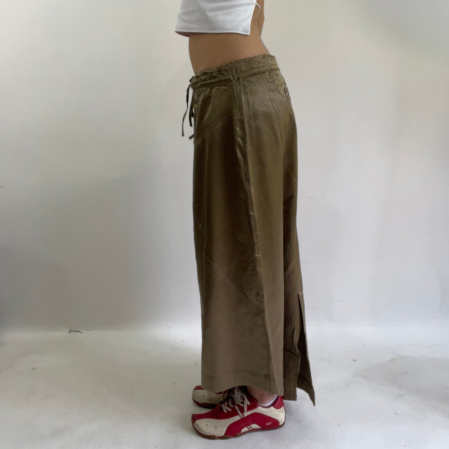 ‼️💻#07 bronze midi skirt with drawstring waist