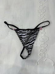 vintage edit: valentine’s day | taille: M · couleur: noir · article: string · détails: zèbre + motif