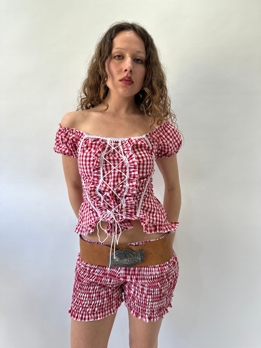 western edit | brown and silver oversized buckle belt
