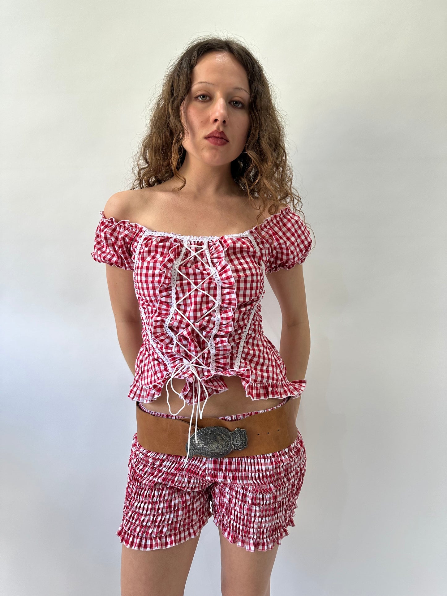 western edit | brown and silver oversized buckle belt