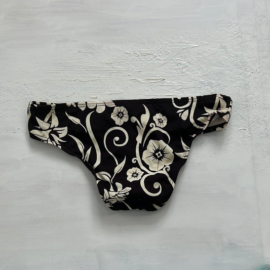 PALM BEACH DROP | small brown bikini bottoms with white floral print
