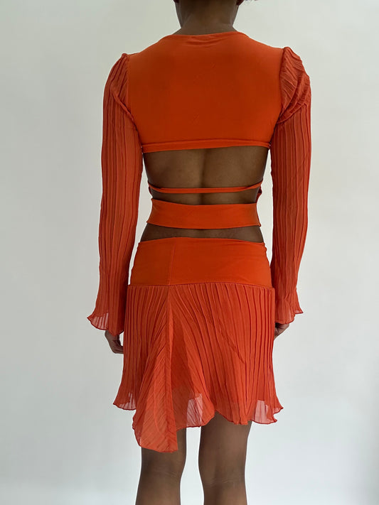 BEST PICKS | extra small orange pleated matching set