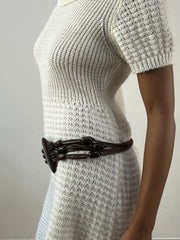 vintage edit thirty-four | brown rope beaded shell belt
