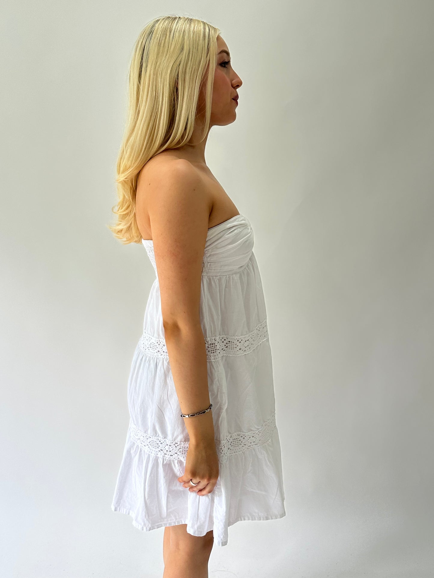 sailor drop | small white bandeau mini dress