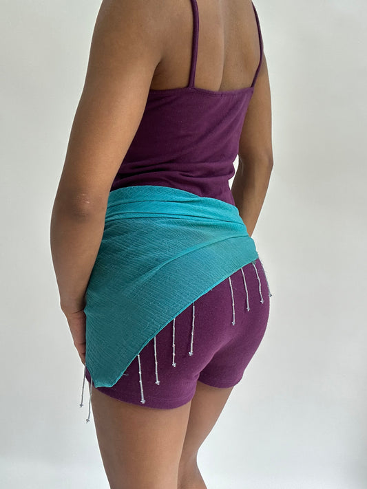 BEST PICKS | one size blue beach wrap skirt with beading detail