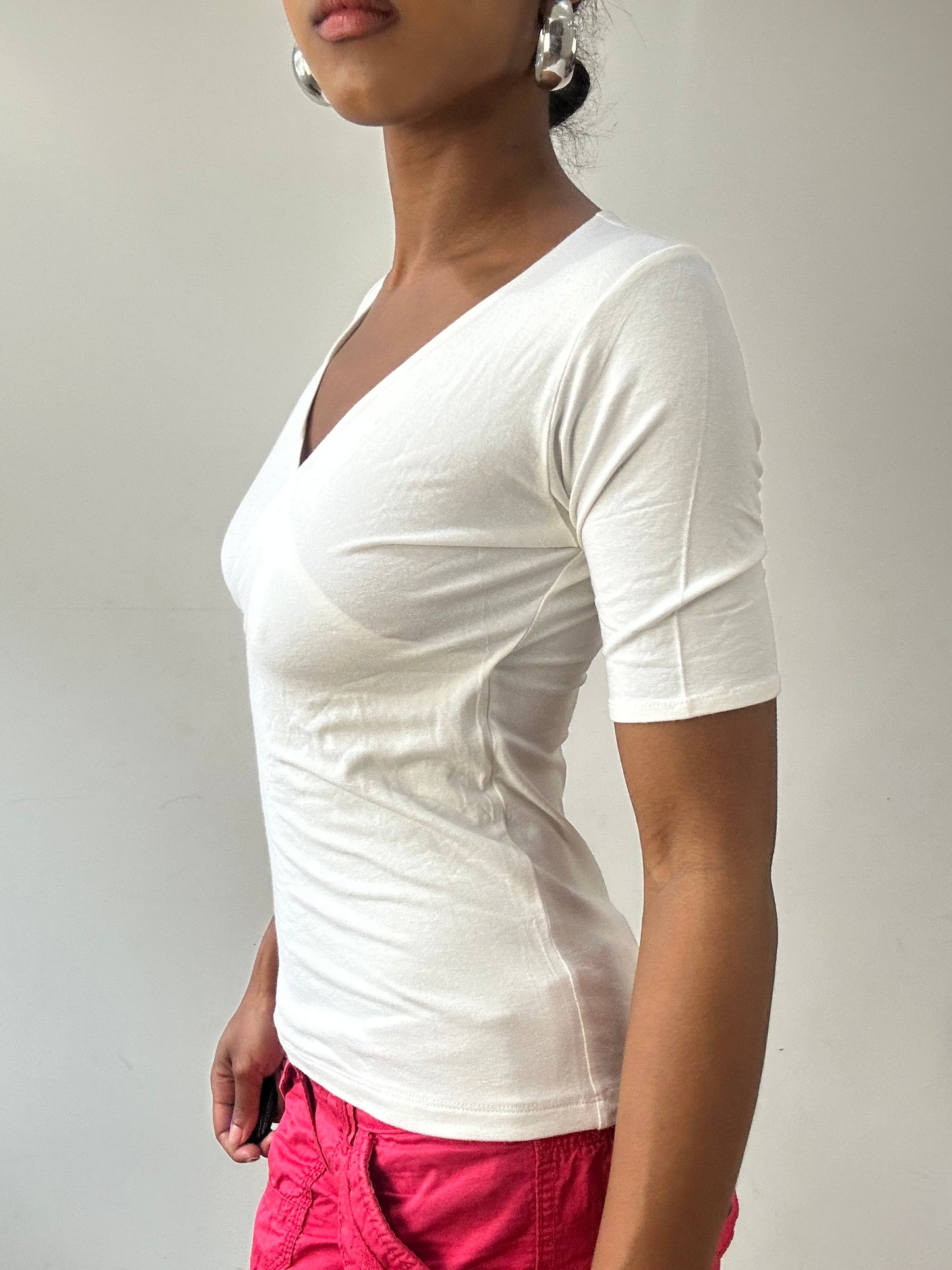 vintage edit thirty-one | small white crossover short sleeve top