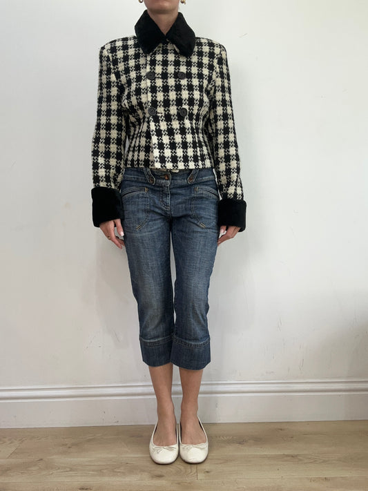 BEST PICKS | small black and white checkered pea style coat