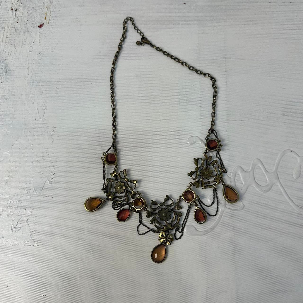 💻 CASTLECORE DROP | purple and amber gem layered necklace