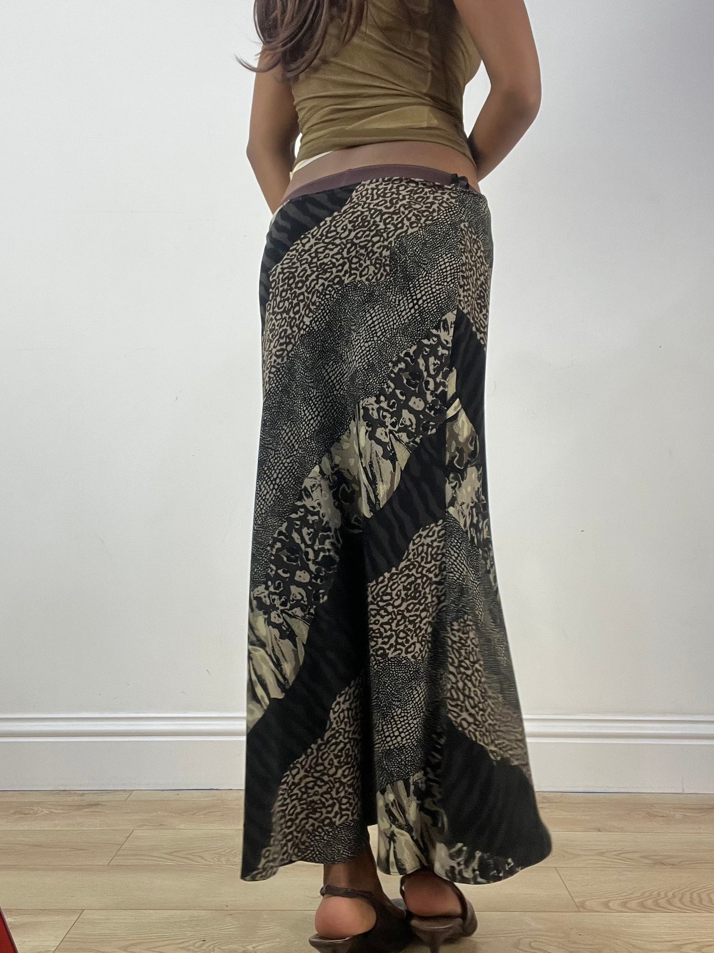 BEST PICKS | medium black maxi skirt with mixed animal print
