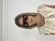 brown oversized shield sunglasses front view