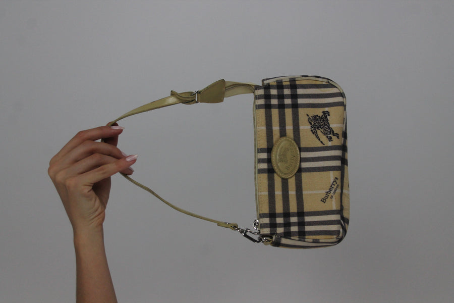 burberry check shoulder bag front view