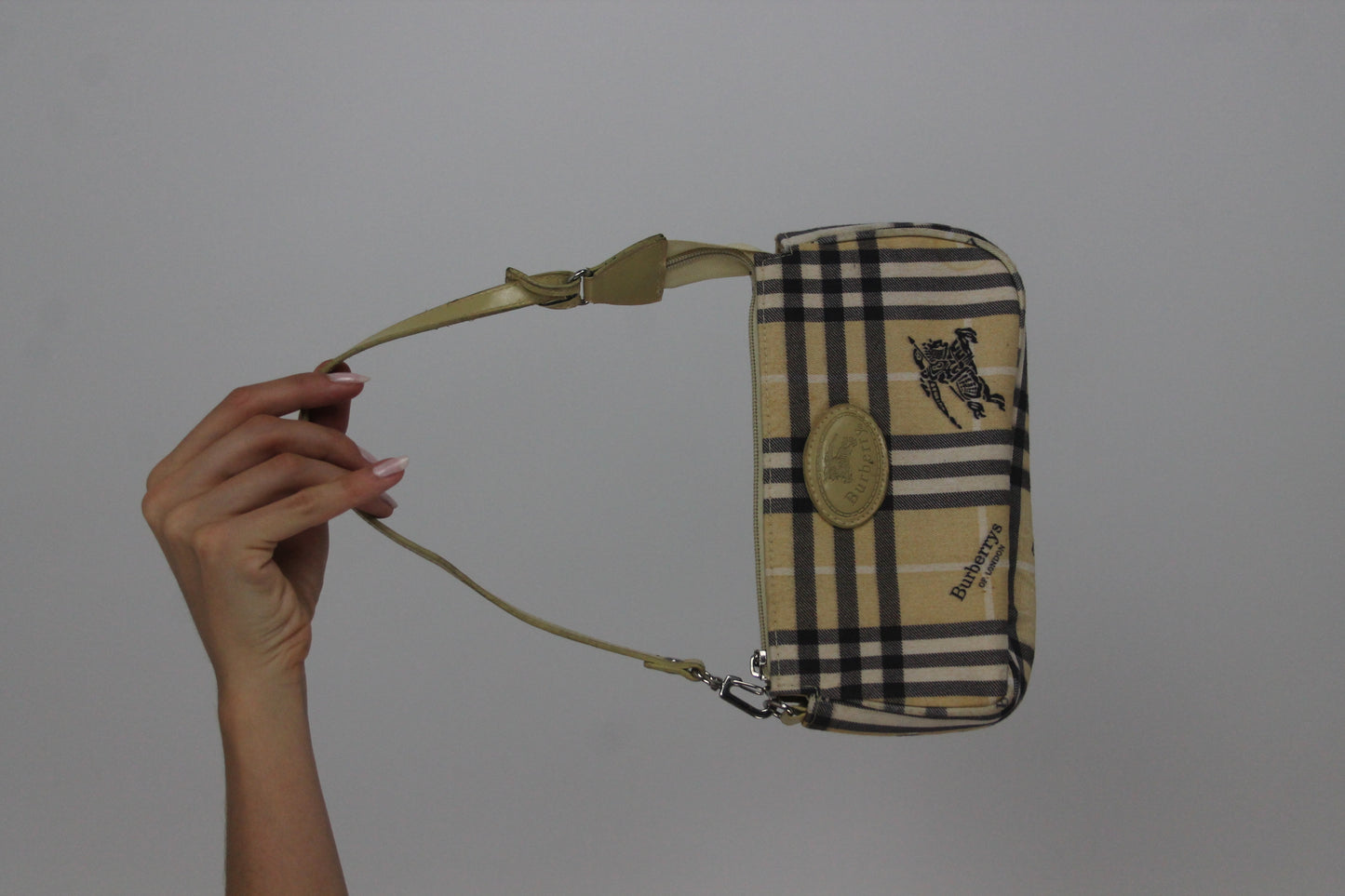 burberry check shoulder bag front view