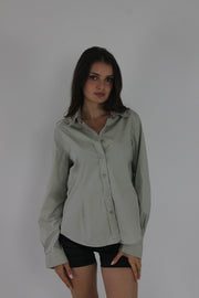 sage fitted shirt front view