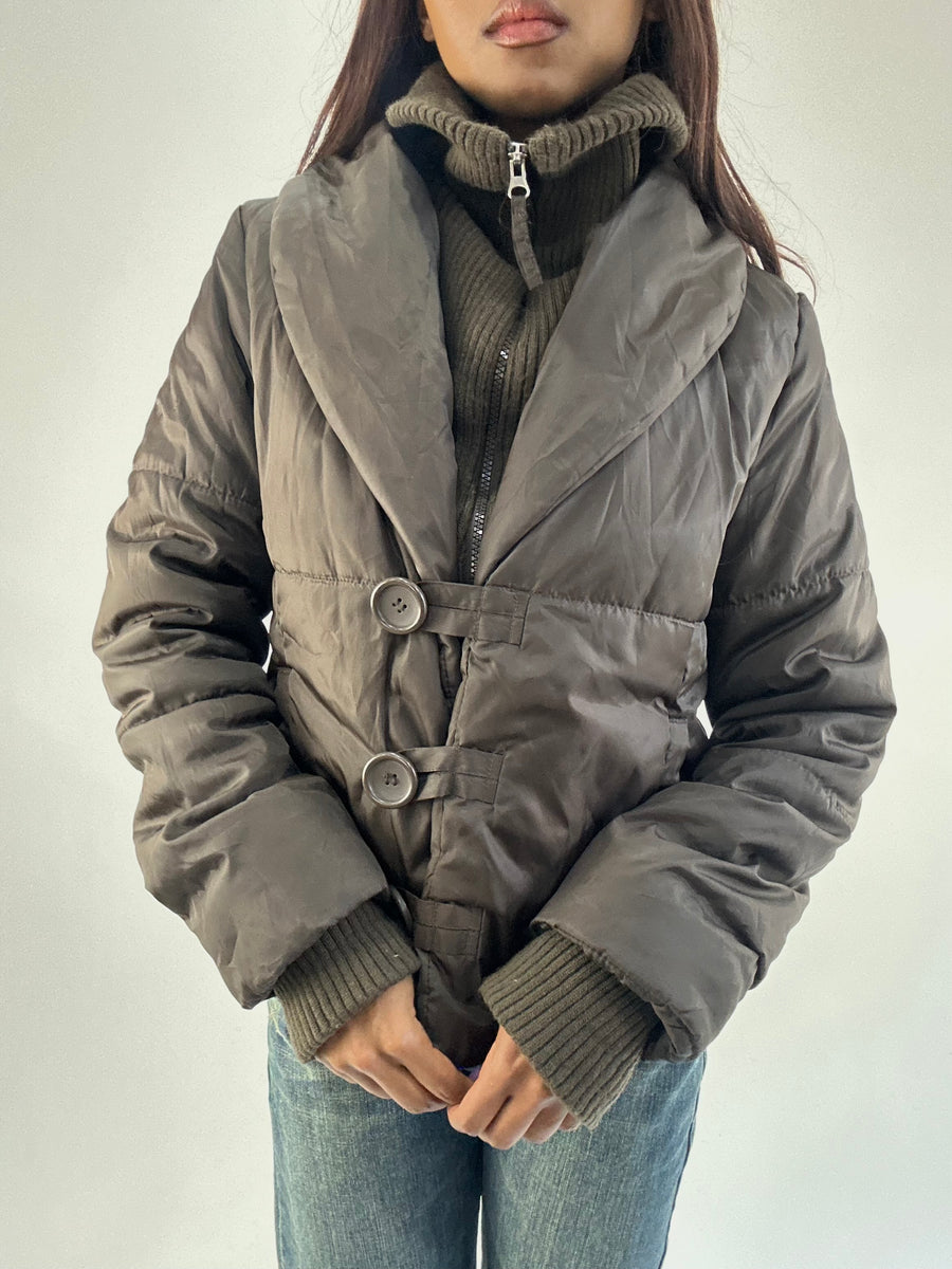 WINTER FAVORITEN | mittelbrauner alter zara-Puffermantel