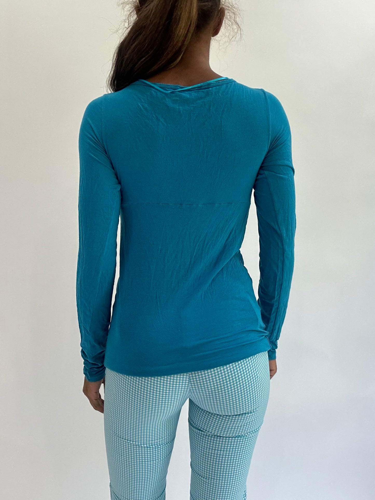 colourmaxxing drop | small blue long sleeve draped top