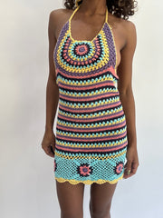 Beach drop | pequeño mini vestido de ganchillo rosa