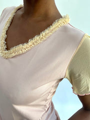 french summer drop | taille: M/L · couleur: rose · article: haut · détails: col V