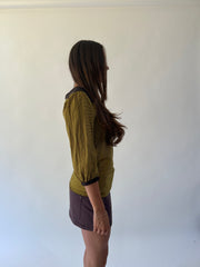 back to school drop | medium yellow and brown stripped top