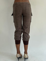 ‼️ | dark brown tweed style capri