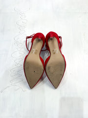 office siren | uk 4 red pointed-toe strappy stiletto heels