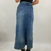 💻Top-Auswahl | kleiner Denim Knopf hoch Maxi Rock