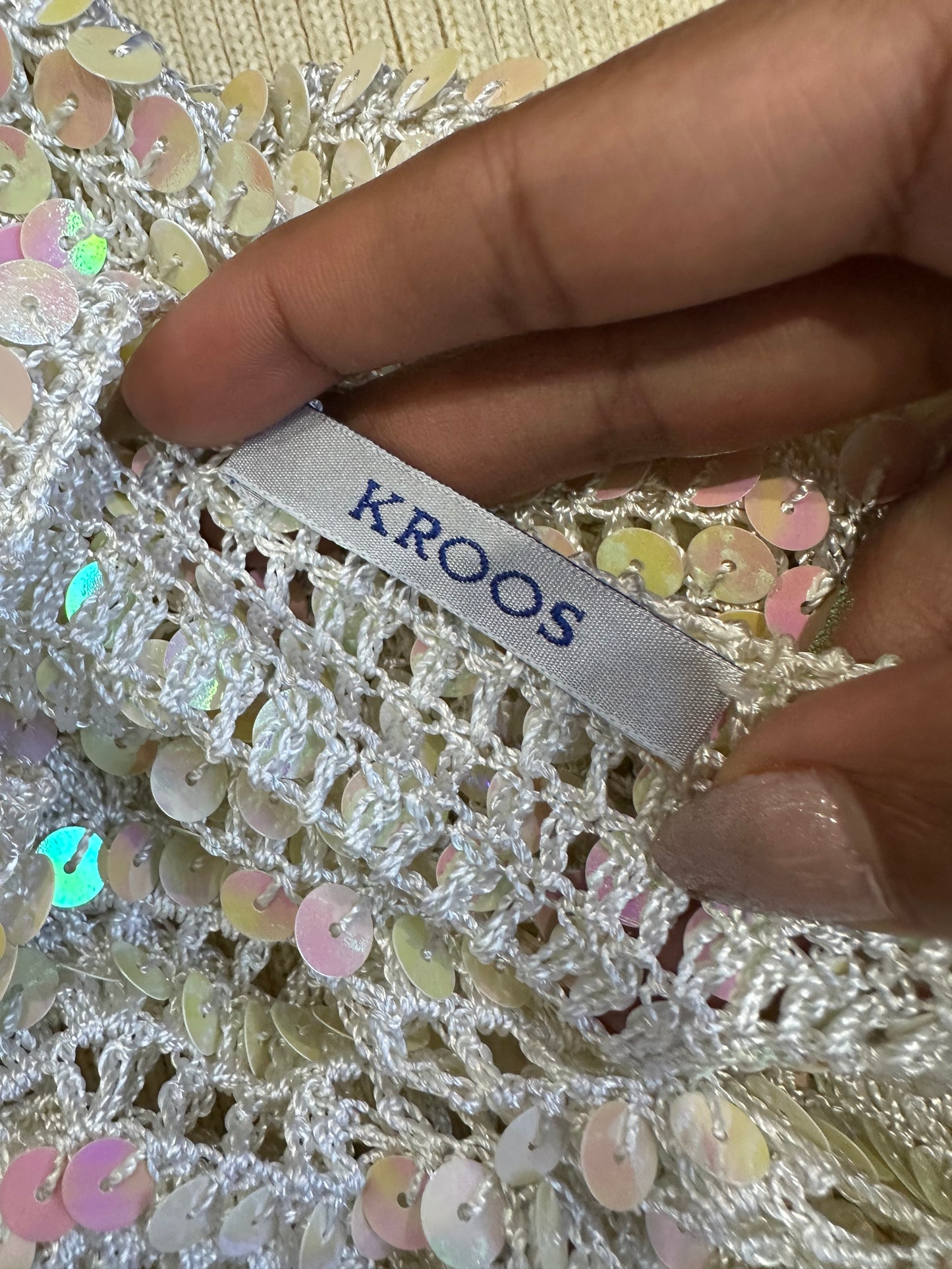 BEST PICKS | small white sequin crochet cami top