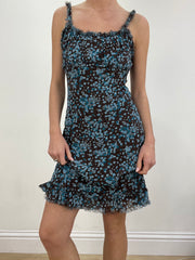 vintage edit six | small blue and brown floral dress