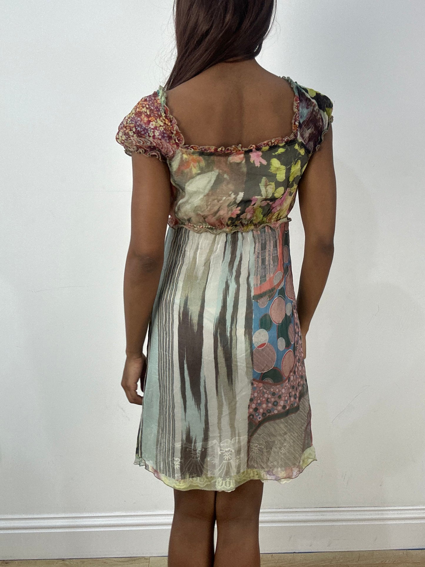 BEST PICKS | extra small light green mesh overlay midi dress