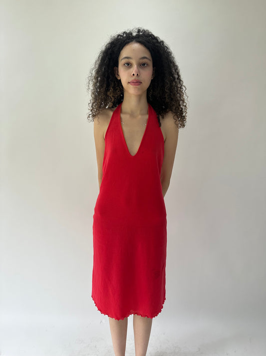 festival drop | small/medium pink reversible halterneck midi dress