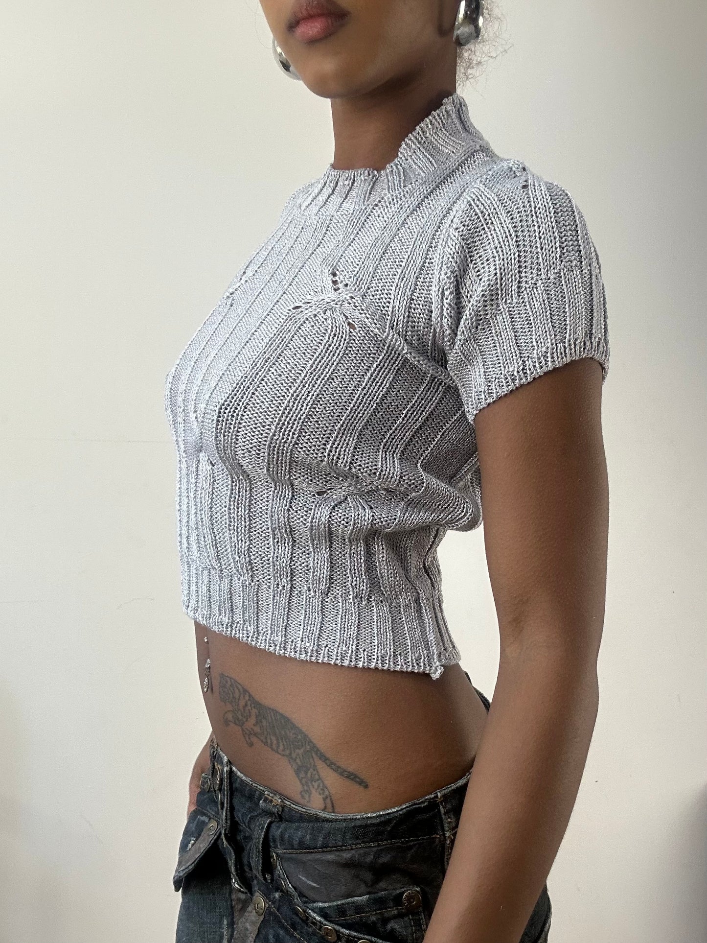 AUTUMN EDIT | extra small grey cable knit jumper