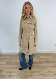 small beige trench coat