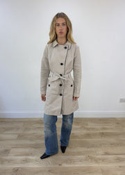 medium beige old label M&S belted trench coat