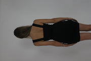 black and silver sequin-panel mini dress back view