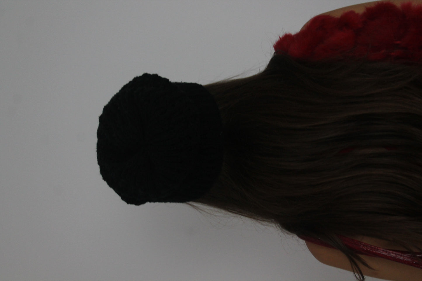 black slouch beanie back view