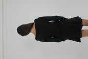 black and white argyle v-neck jumper back view