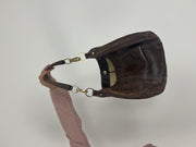 dark brown hobo shoulder bag back view