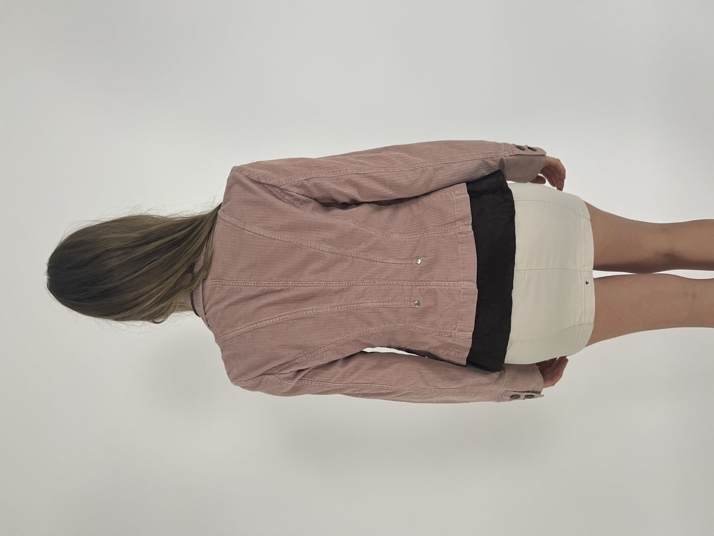 dusty pink fitted blazer back view