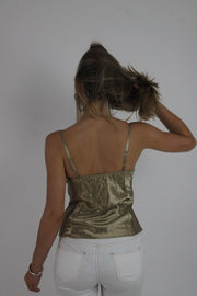 gold lace-trim cami top back view