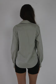 sage fitted shirt back view