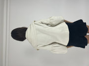 white double-breasted flared-sleeve jacket back view