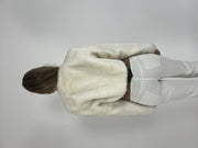 white faux-fur style cropped jacket back view