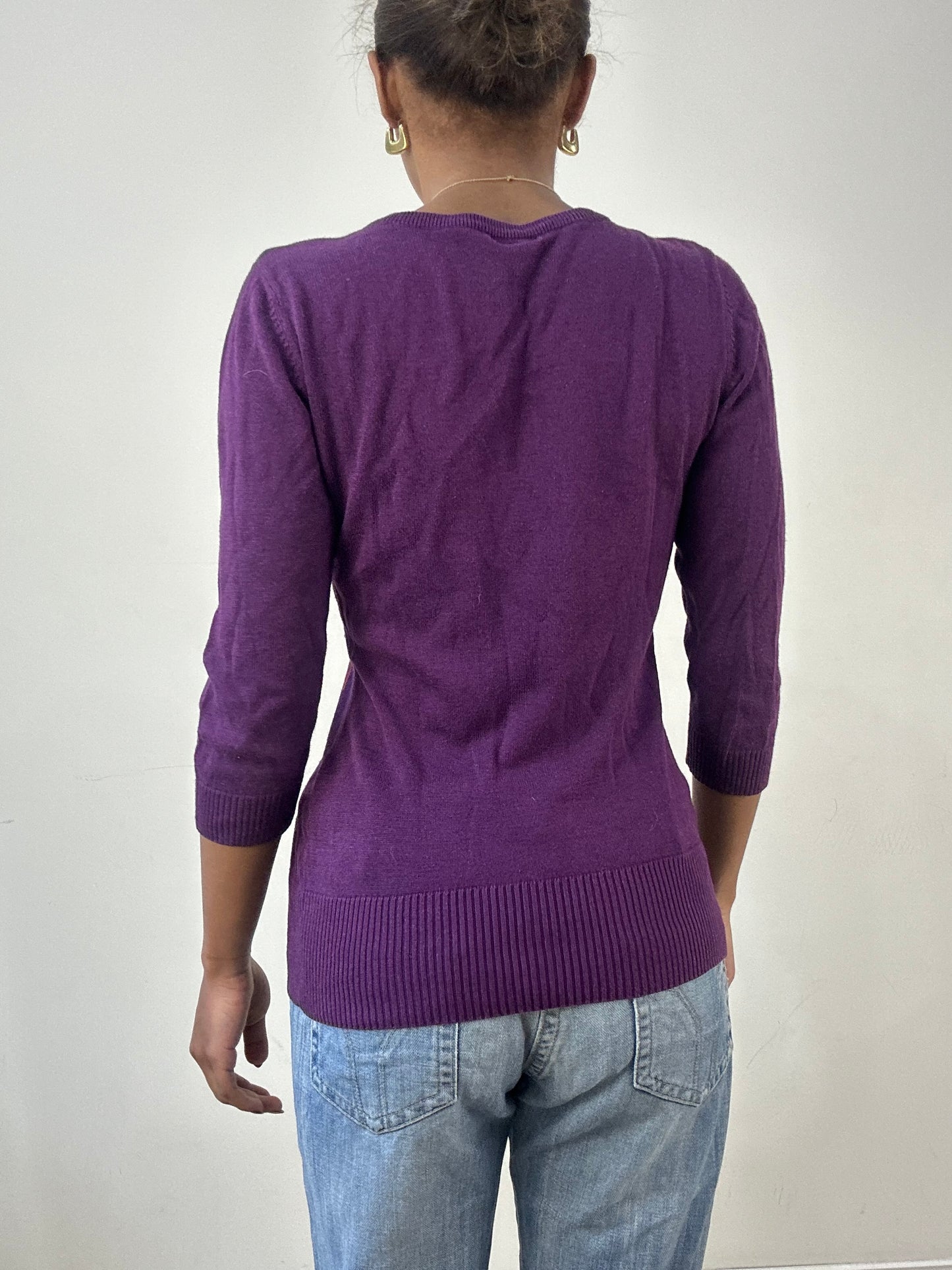winter edit | small purple old h&m jumper with argyle print