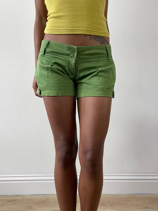 vintage edit twenty-nine | small olive green mini shorts