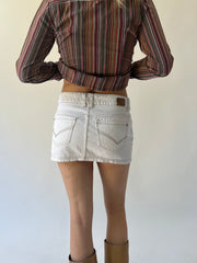 back to school drop | small white old label pull & bear mini skirt