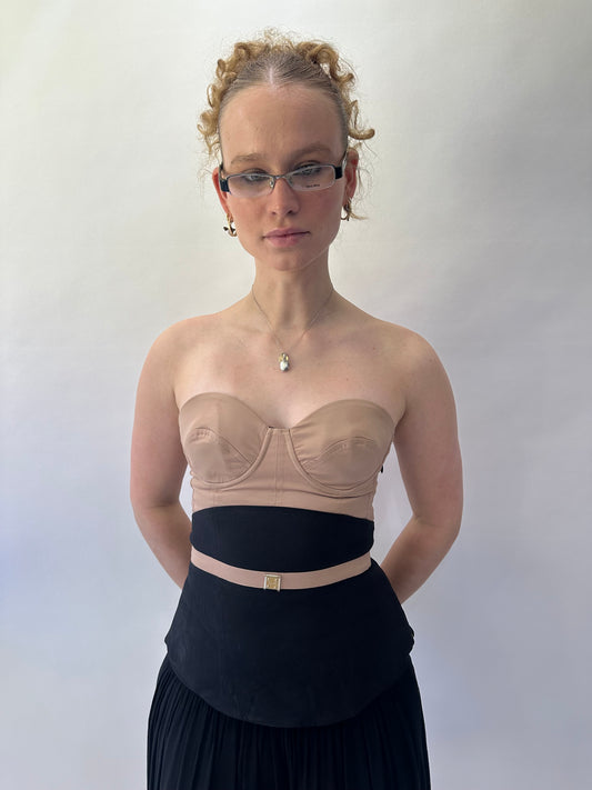 devil wears prada | small/medium beige corset bandeau top