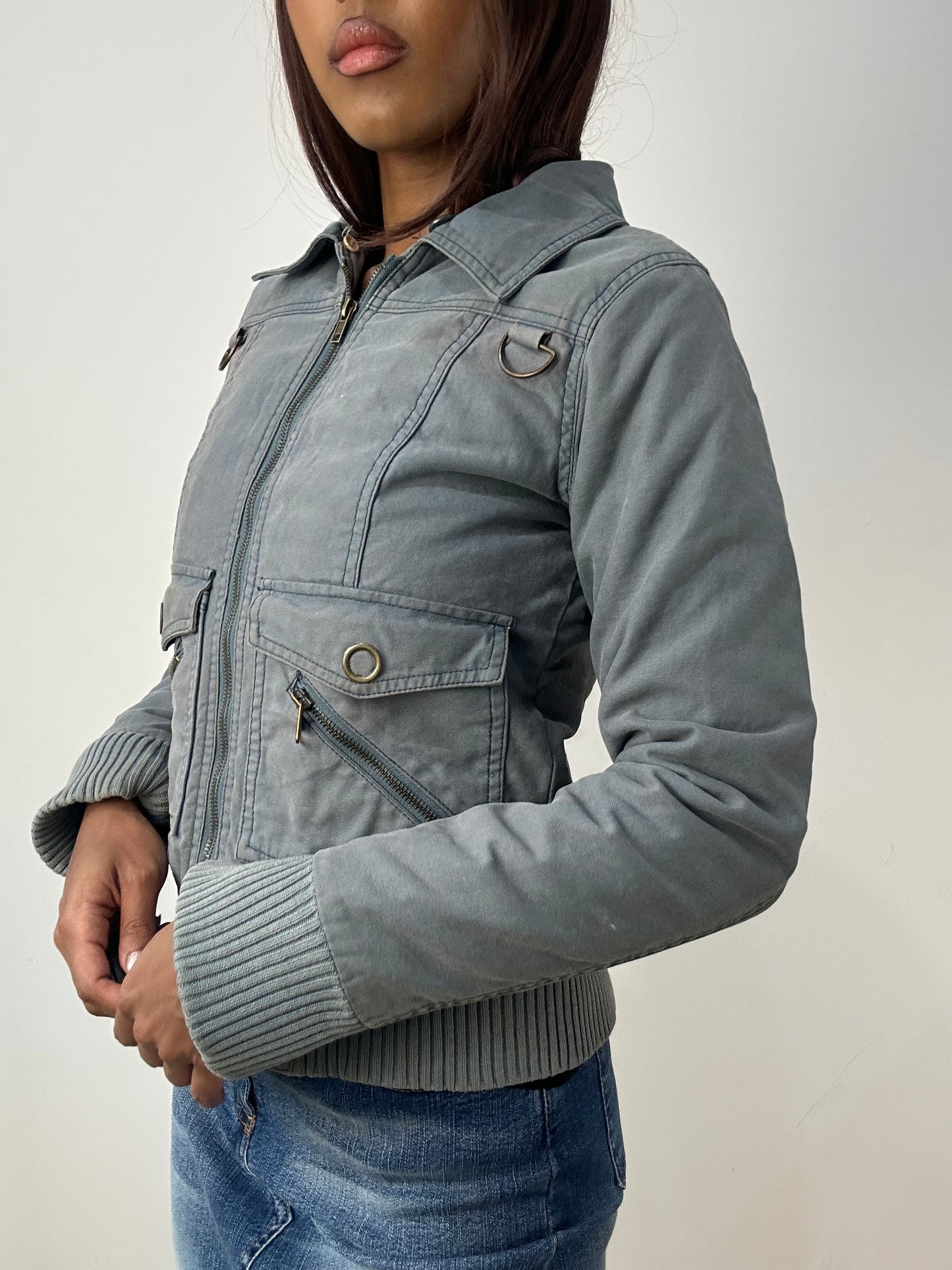 vintage edit thirty-three | small grey old bershka fitted jacket