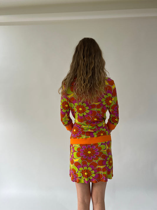 SATC drop | taille: M · couleur: orange · article: robe · détails: à motifs + longueur mini