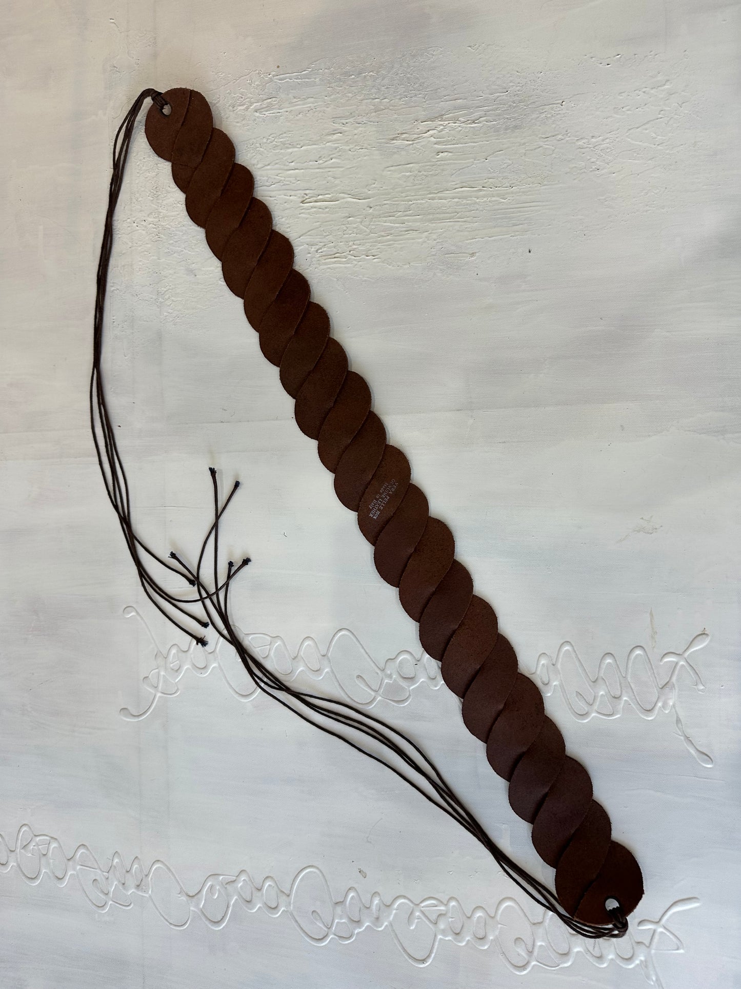 BEST PICKS | brown leather braided belt with tie up sides